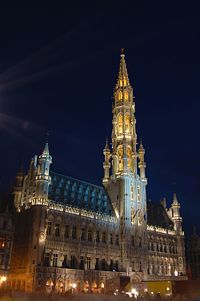 Town Hall of Brussels at night